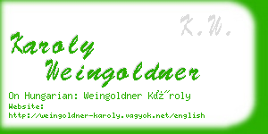 karoly weingoldner business card